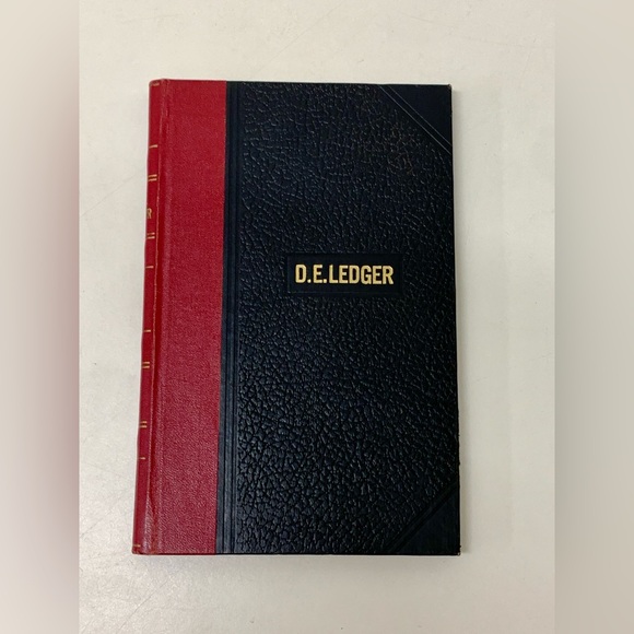 Mid Century Vtg Faux Leather Bound Hardcover D.E. Ledger Account Book - Picture 2 of 7